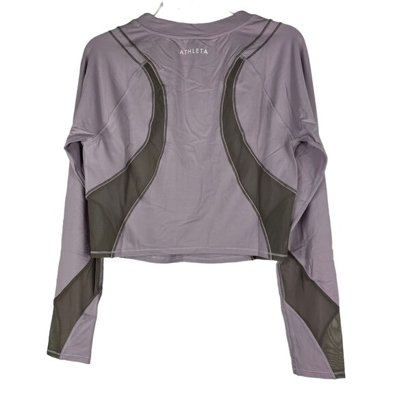 Athleta Ignite Shasta Purple/Bluff Gray Cropped Workout Active Top Size Large - Picture 3 of 14